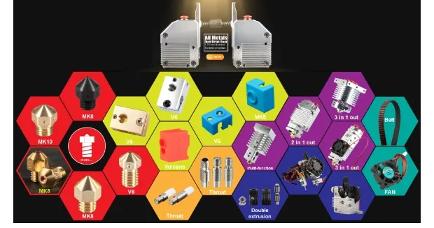 1 шт. алюминиевый V6 нагреватель Блок HotEnd для PT100 датчик картридж Themocouple& Термистор для 3d принтер Экструдер Горячий Конец части комплект