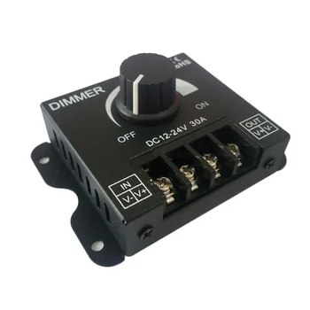 

LED Dimmer DC 12V 24V 30A Adjustable Brightness Lamp Bulb Strip Single Color Light Power Supply Controller MAL999
