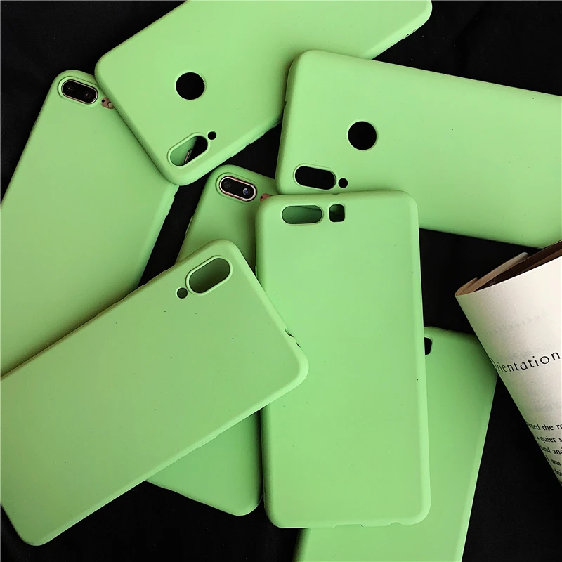 Kexin Case For Xiaomi Mi8 Lite Mi9 Redmi Note 7 Soft Gel Candy Green Color Play F1 Mi Max3 Matte Phone |