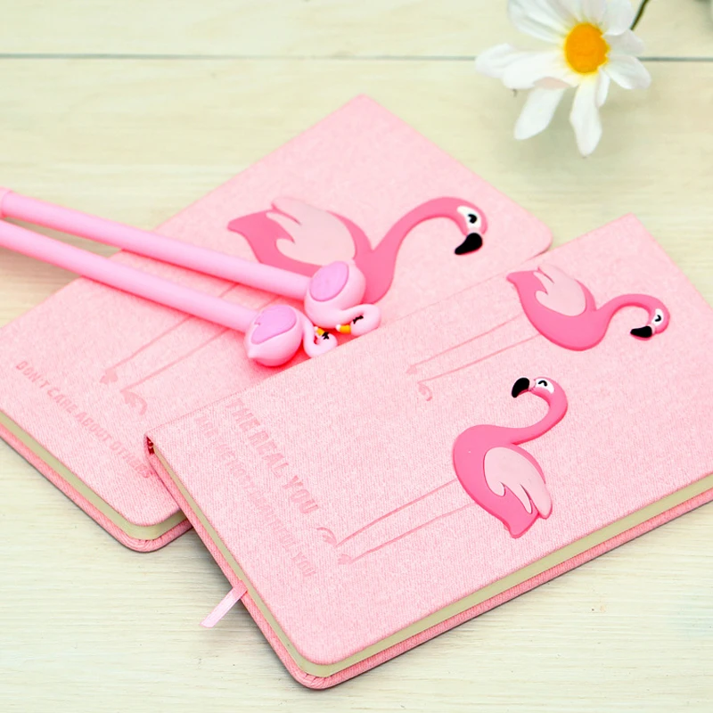 Креативный розовый блокнот в стиле фламинго печатная бумага Kawaii записная книжка