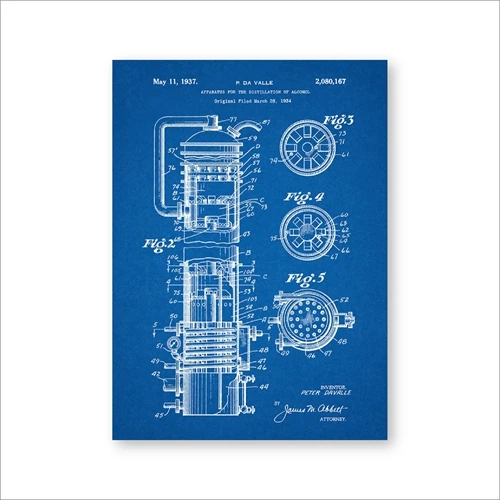Устройство для дистилляции алкоголя патент постер печатает виски делая научный декор для стен в винтажном стиле чертеж холст живопись подарок - Цвет: PH3873