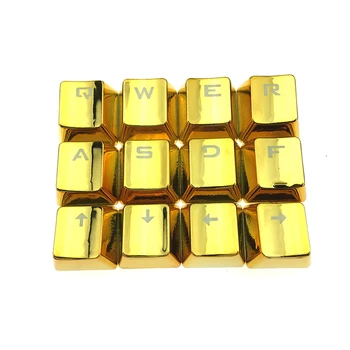 

Metal coating PBT keycaps for mechanical keyboard Esc DIY 12 keys keycap backlit RGB golden silver blue with keycap puller