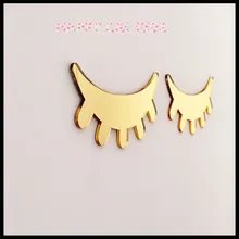 1 пара акриловых зеркальных ресниц Sleepy Eyes DIY с закрытым глазом для детской комнаты, настенные украшения, Фоновые наклейки для спальни