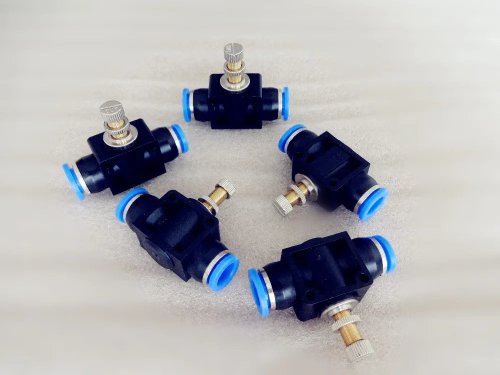 FreeShipping 5 Pcs Inline Airflow Control 12mmx12mm Push In Quick Connecter 2-Way Flow Limiting Pneumatic Valve Speed Controller 3 pcs inline airflow control 12mm x 12mm push in quick connecter 2 way flow limiting pneumatic valve speed controller
