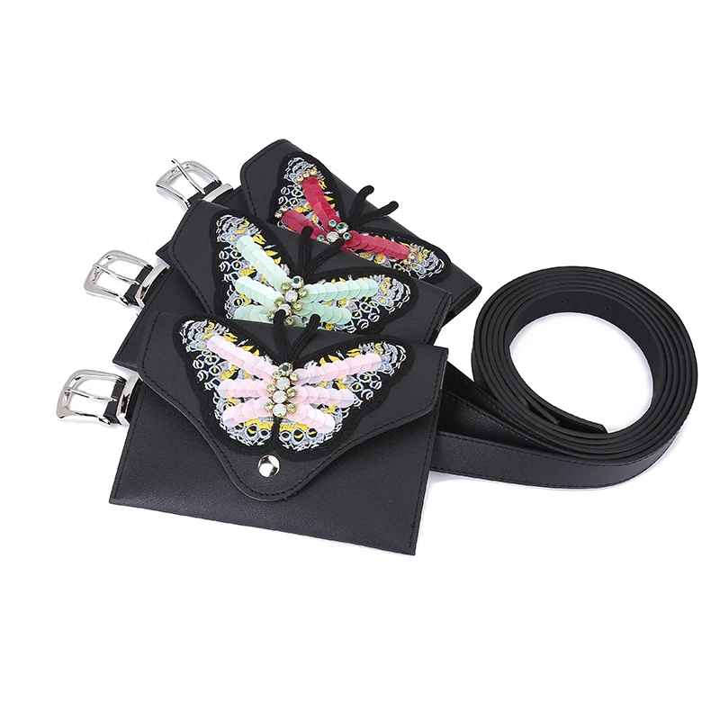 Mihaivina женские маленькие кожаные сумки на ремне модные сумки без рук поясная сумка с большой бабочкой женская сумка для Iphone X