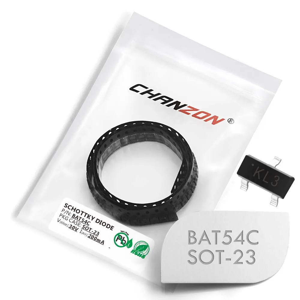 (100 шт.) BAT54C SMD Schottky барьерные выпрямительные диоды 200мА 30В SOT 23 (SOT 3) 0.2A 30 вольт