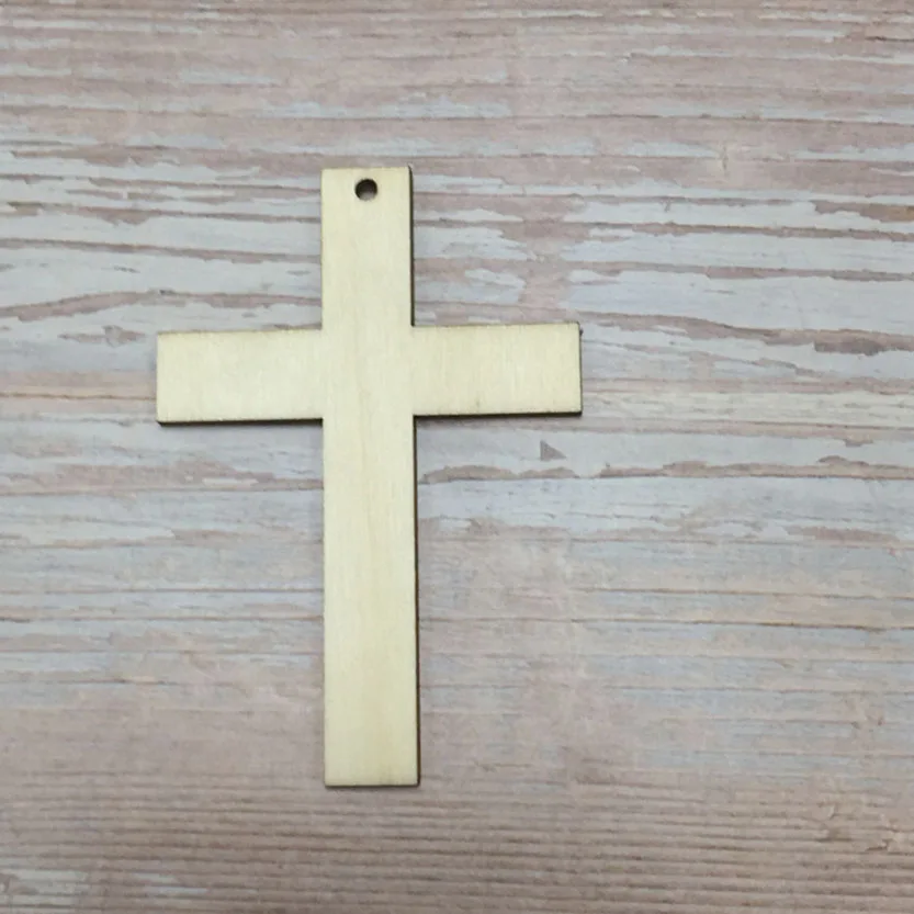 

50 laser cut wood cross necklace wood carving decoration