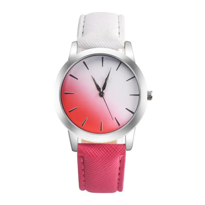 

Retro Montre Rainbow Design Leather Strap Analog Alloy Quartz Wrist Watch Relogio Masculino Clock Dignity Dropshipping JU10