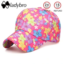 Ladybro Женская Бейсболка с принтом кепи с цветами Женская весенне-летняя шляпа модная спортивный головной убор хлопковая бейсболка Кепка Gorras
