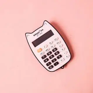 Портативный милый Кот ручной для студентов батарея мощность электронный калькулятор - Цвет: Черный