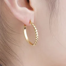 DoreenBeads женские серьги 304 серьги-кольца из нержавеющей стали золотого цвета плетеные овальные 28 мм(1 1/") x 21 мм(7/8"), 1 пара