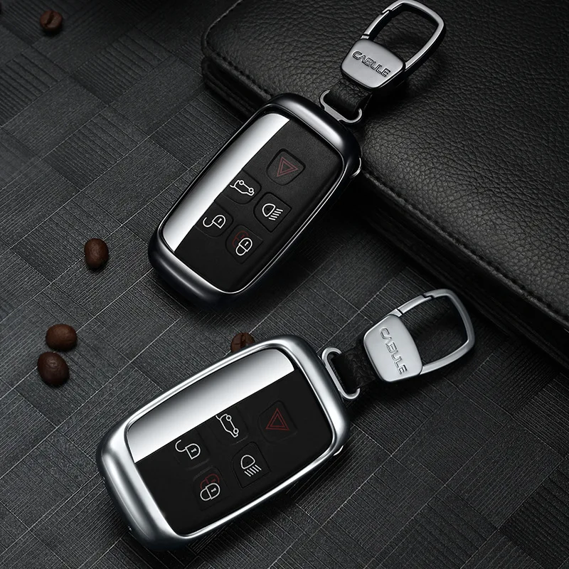 

1pc Car Key Case Shell Cover with Key Chain for Land Rover Range Rover Discovers God Aluminum Metal