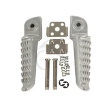 Lewy + prawy podnóżek stóp kołki z tyłu dla Kawasaki Ninja ZX6R ZX10R ER6F ER6N 650R 2008-2013 aluminium srebrny matowy czarny motocykl