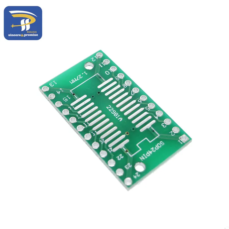 10pcs SOP24 SSOP24 TSSOP24 to DIP24 PCB Pinboard SMD To DIP 0.65mm/1.27mm to 2.54mm DIP Pin Pitch PCB Board Converter Socket