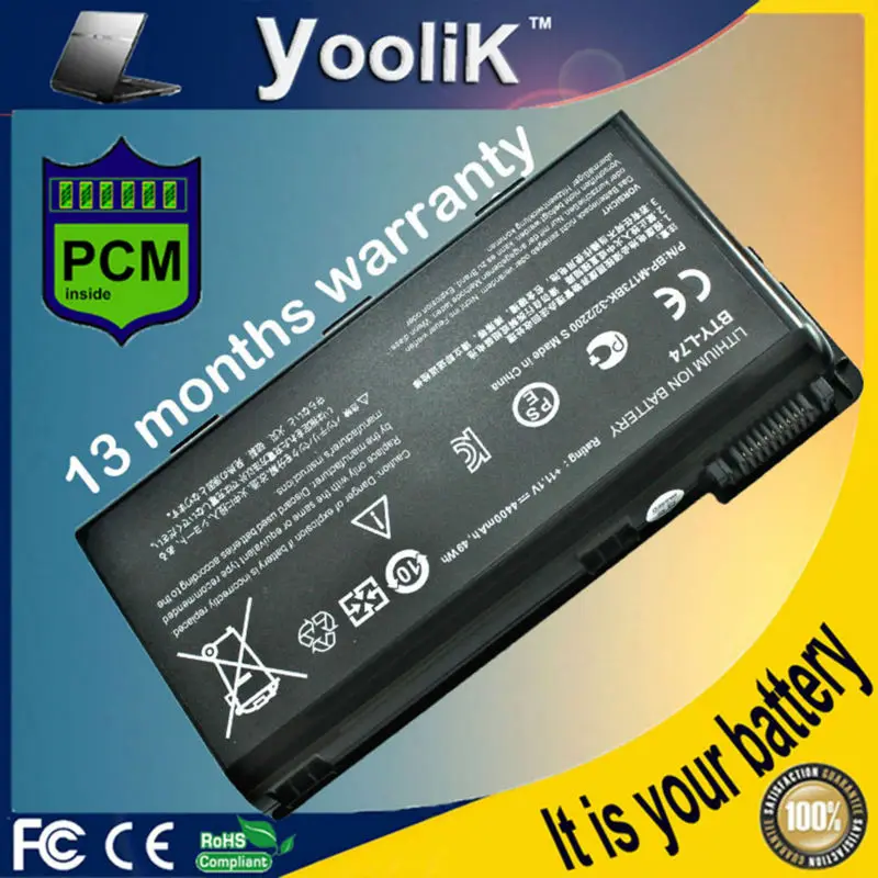 Laptop battery For MSI CX605 CX600 CX500 CR720 cr620 CR700 CR630 CR610X CR600X CR500X 957-173XXP-101 957-173XXP-102 L74 4400MAH |