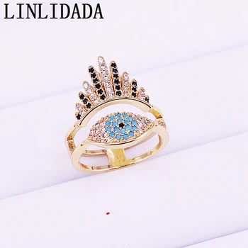 

10Pcs Top Quality Metal filled cubic Zircon eye Ring for Women fashion delicate ring