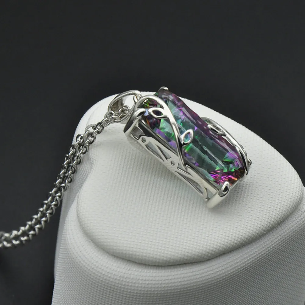 Новое поступление, женское модное Радужное ожерелье с подвеской из турмалина, элегантные ювелирные изделия