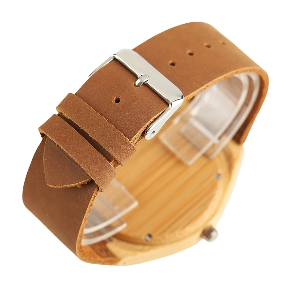 Men Watch Creative Carving Life Tree Dial Wood Watch Simple Bamboo Wooden Watch Male Handcrafted Genuine Leather Reloj de madera 2018 (1)