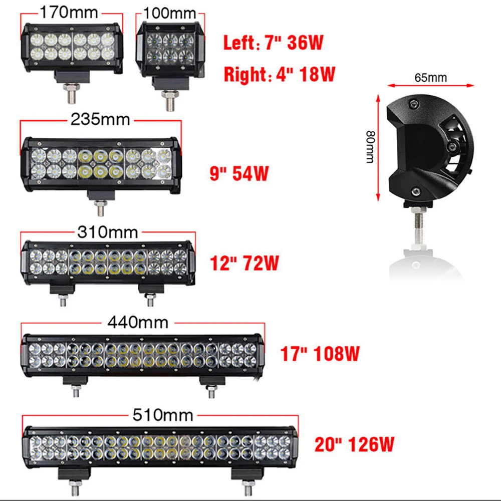 

Quad Rows 4 - 44 Inch LED Bar LED Light Bar for Car Tractor Boat OffRoad Off Road 4WD 4x4 Truck SUV ATV Driving 12V 24V