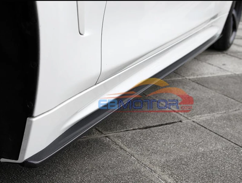 P style Real Carbon Fiber side skirts Extensions For BMW 4-Series F32 F33 F36 420i 428i 435i M sport 2014UP