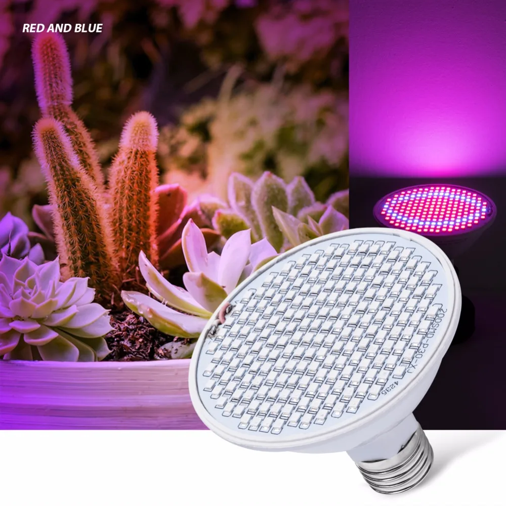 Светодиодный светильник E27, полный спектр, лампа для растений, 220 В, 20 Вт, 15 Вт, 6 Вт, для внутреннего сада, гидропонный светодиодный светильник для выращивания растений, палатка, 110 В, лампа для роста растений