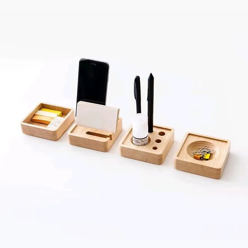 4pcs/set Creative Wooden Stationery Desk Set School Supplies Desk