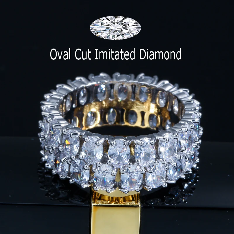 CWWZircons Gorgeous Oval Cubic Zirconia Crystal Big Party Rings Jewelry White Gold Color Luxury Wedding Band Ring for Women