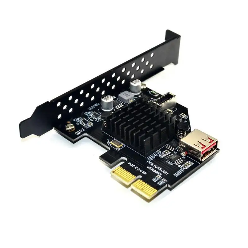 

10Gbps USB 2.0 PCI Express 3.0 X2 Adapter Front USB3.1 Type-E 20 Pin Expansion Card for Desktop PC Computer DIY