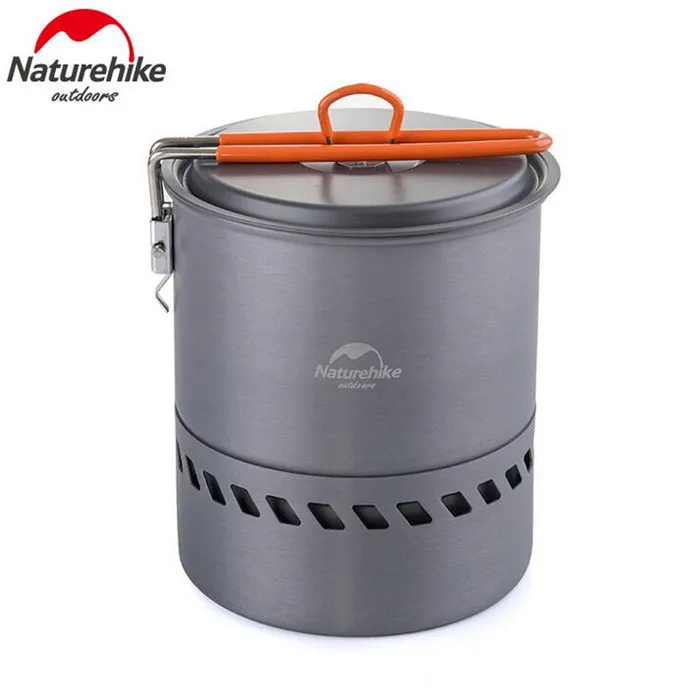 Naturehike 1.5l ligero aleación de aluminio al aire libre camping intercambiador olla calentamiento rápido hervidor plegable picnic Utensilios de cocina