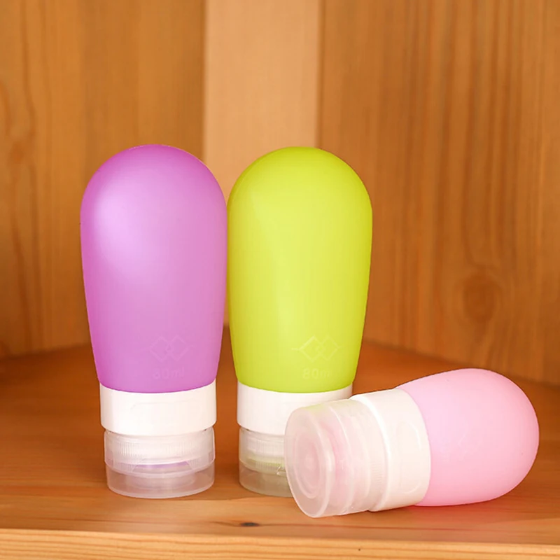 

New 1Pcs Silicone Shampoo Shower Gel Lotion Sub-bottling Tube Squeeze Tool Travel 38/80ml Storage Jars Bottles