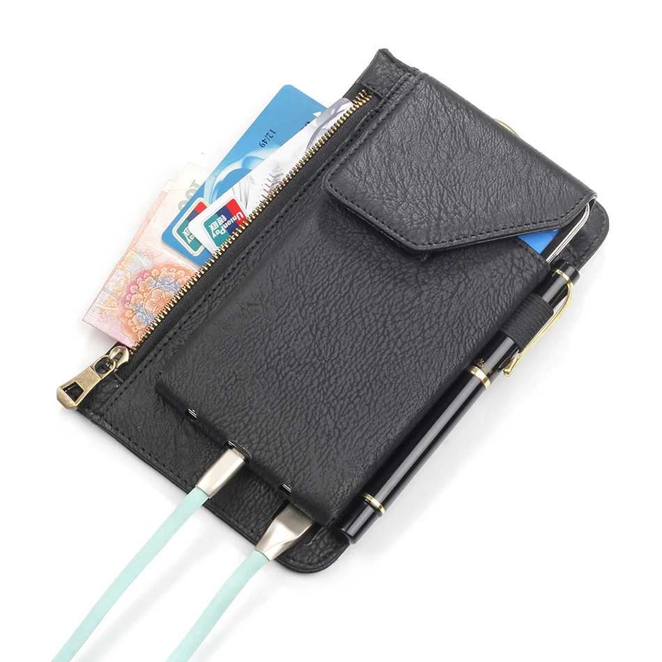Multifunction Zipper Bag Card Slots Wallet Case For xiaomi redmi 2 3s 3 3x note 2 3 4 mi4c mi4 mi4s mi5 mi5s Plus Phone Cover a-mobile-redmi