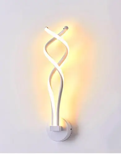 Светодиодный настенный светильник, прикроватный светильник для спальни, индивидуальная креативная настенная лампа в форме простой современной лестницы, прохода, фоновая настенная лампа - Цвет абажура: Белый