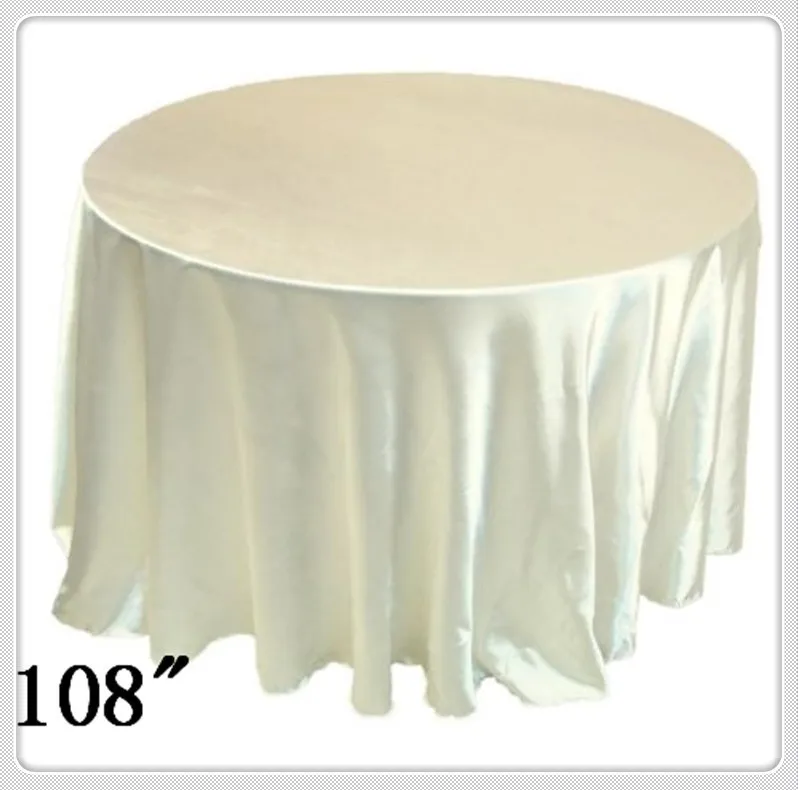 10pcs Round Satin tablecloths for wedding round table covers for party 108''round satin