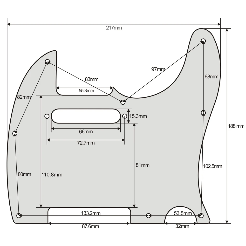 FLEOR 1 шт. электрогитара Tele Pickguard скретч пластина 8 отверстий w/звукосниматель с одинарной катушкой отверстие для США/Мексика Tele гитары аксессуары