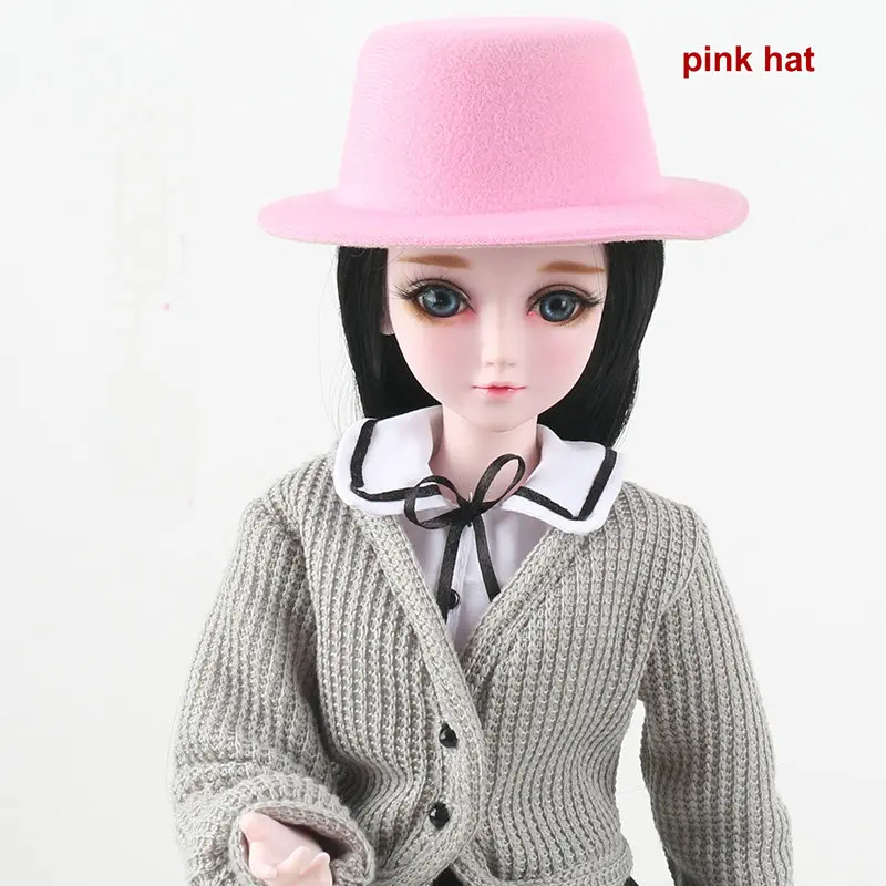 Кукла шляпа для Bjd 1/3 кукла девочка Топ шляпа красный/синий/черный/фиолетовый шапка-Кепка для кукол аксессуары для кукол Bjd - Цвет: 11