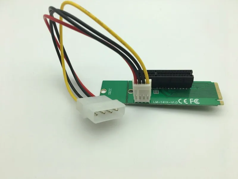 Новый адаптер PCI-E 4X Female to NGFF M.2 M Male 4 pin кабель питания конвертер карта переходника