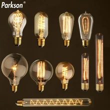 Ретро лампы Эдисона E27 40W 220V ST64 T10 T45 G80 G95 G125 ампулы Винтаж Эдисон лампы накаливания Светильник лампы для декора стен