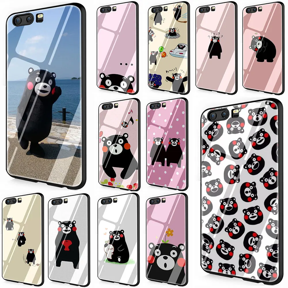 Чехол для телефона Kumamon милый японский чехол из закаленного стекла с медведем Huawei