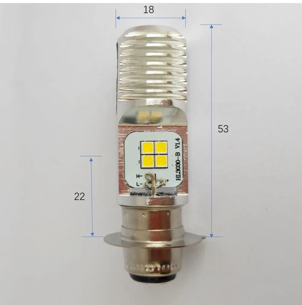 T19 светодиодный мотоцикл светодиодный фар фара мотоцикла HS1 светодиодный P15D 4 светодиодный s чип 1000lm 6000K 1 шт