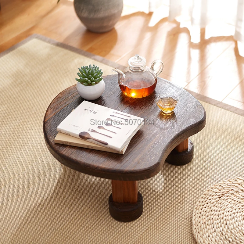 Старинный деревянный чайный/журнальный столик в форме сердца из древесины пауловнии, традиционная мебель, низкий обеденный столик
