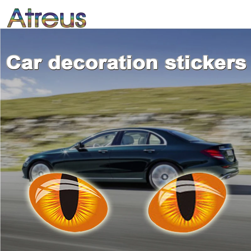 Наклейки на окна автомобиля Atreus 2X 3D кошачий глаз для Toyota Corolla Avensis RAV4 Kia Rio Honda civic