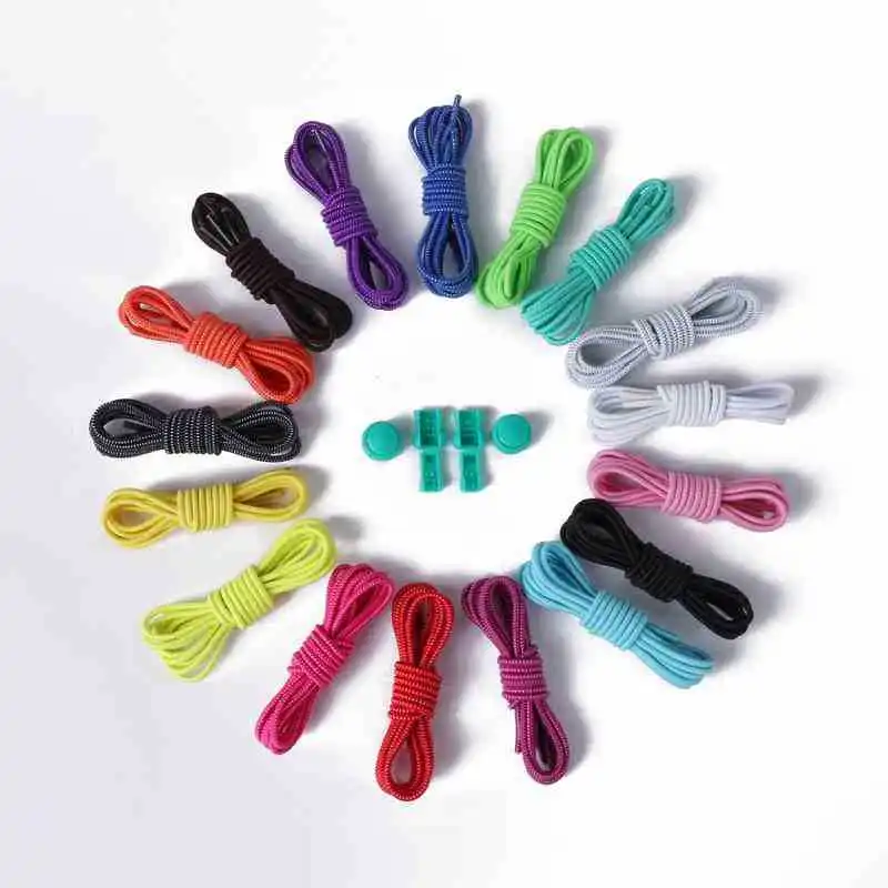 Reflective Elastic Shoe Laces Elastic Lock System Sports Sneakers No Tie Shoelaces For Running Trainer Safety Reflection At Nigh