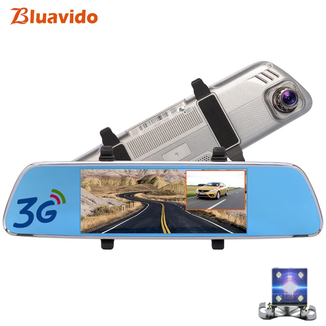 Cheap Bluavido 7.0 inch 3G Car video camera Mirror DVR Full HD 1080P Android GPS Navigation Car Recorder automobile Bluetooth WIFI