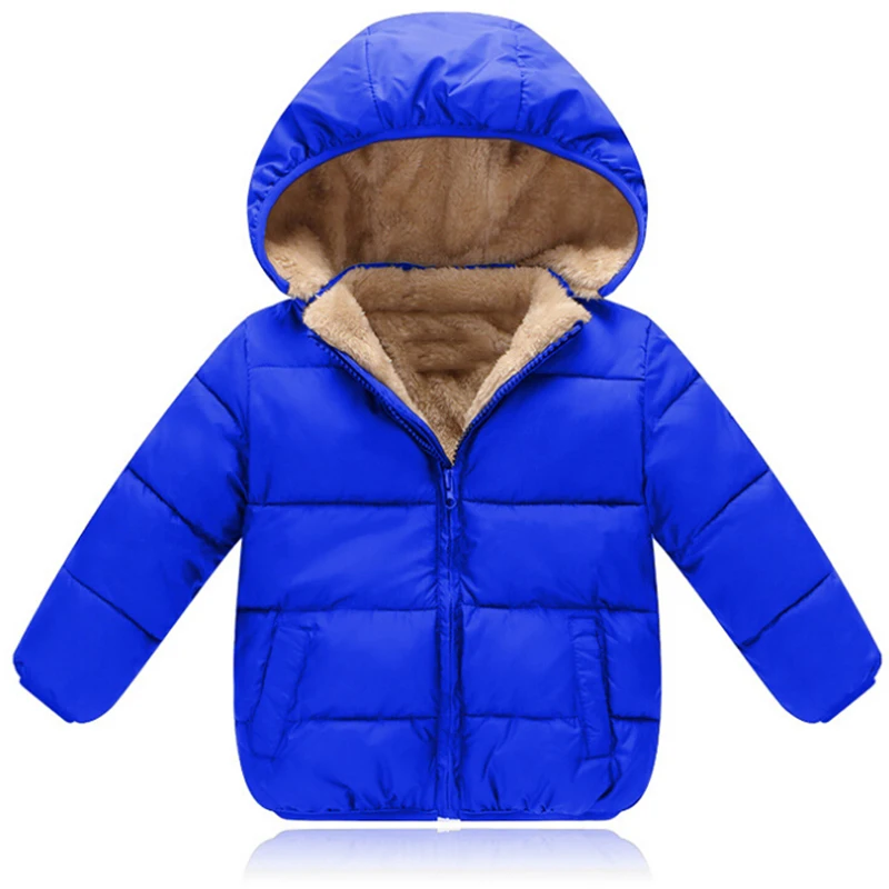 

Thick Warm Fleece Coats Baby Boys Girls Winter Jackets Casual Hooded Jacket Children Cotton Padded Jacket Kids Boy Parkas