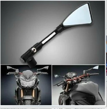 

Side Mirror Motorcycle Aluminum CNC mirror Universal For all motorcycles Kawasaki-Suzuki-Honda-Yamaha Blue glass, Black frame