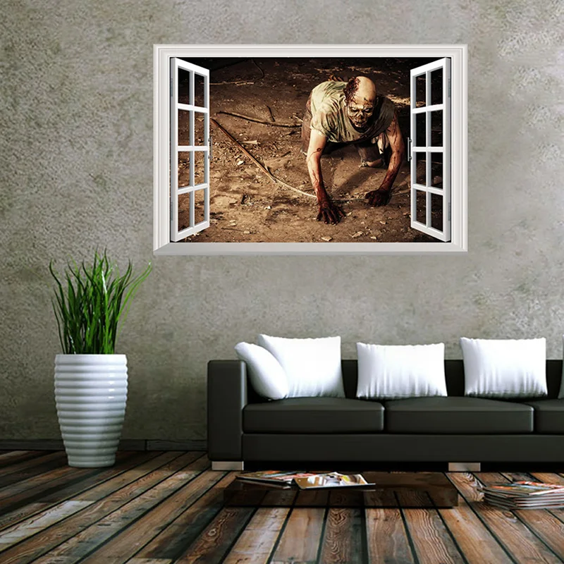 Crawling Zombie Wall Sticker Zombie Wall Sticker poster PVC Decal Home
