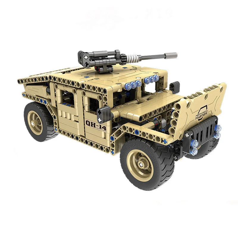 502pcs Diy Building Blocks Technic Military Remote Control RC Armed Hummer Car Compatible with L Br