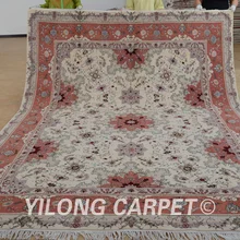Yilong 8'x10' Vantage Тебриз шерстяной коврик розовый цветочный изысканный персидский район шерстяные коврики(1351