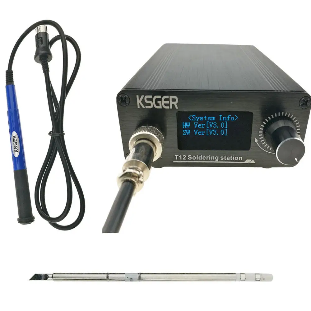 

V2.1S T12 Digital Temperature Controller Soldering Station Electric Soldering Iron Tips T12-K + 9501 Handle
