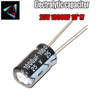 8 шт Высокое качество 25V1000UF 10*17 мм 1000 мкФ, алюминиевая крышка, 25В 10*17 электролитический конденсатор с алюминиевой крышкой